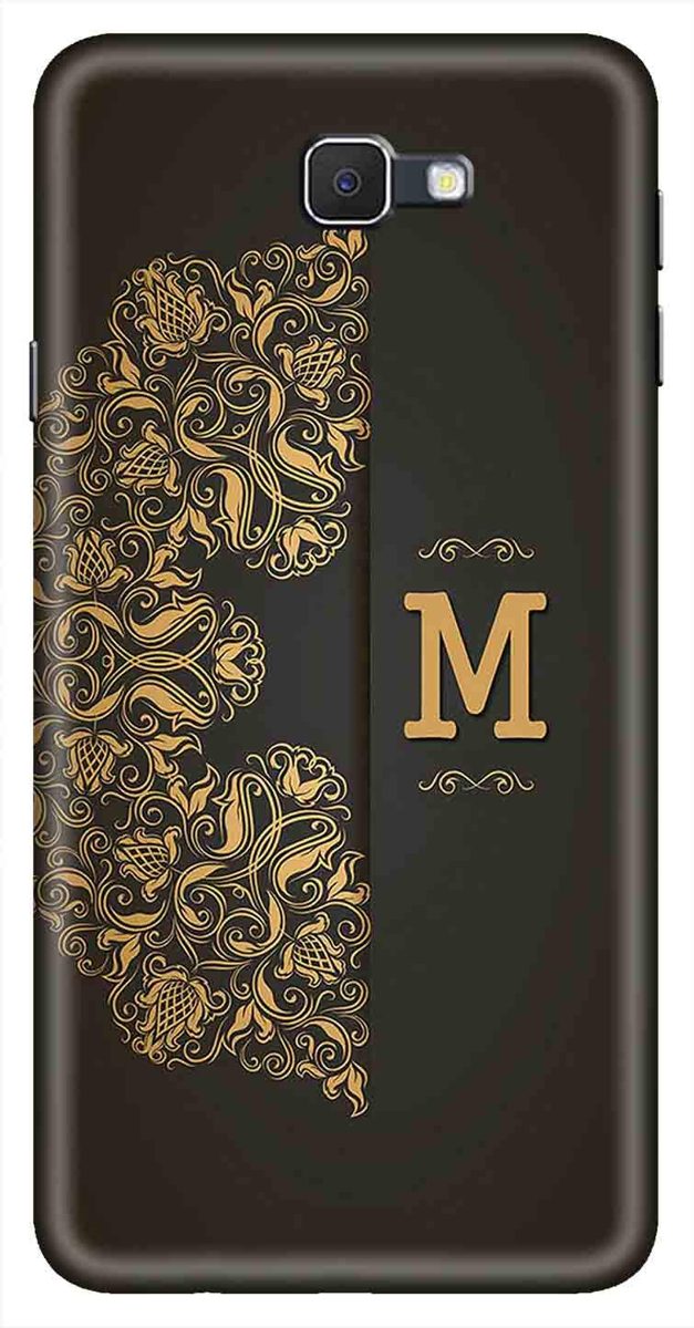 Amazon Brand - Solimo Designer Black Pattern Alphabet-M 3D Printed Hard Back Case Mobile Cover for Samsung Galaxy J7 Prime