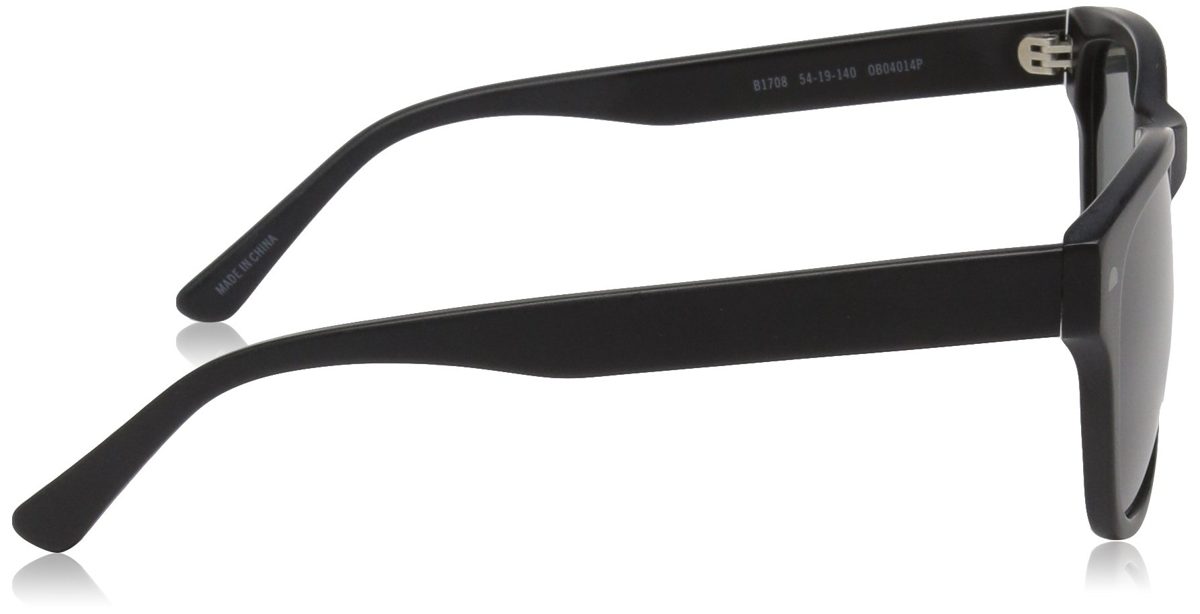 Obsidian Sunglasses for Women or Men Polarized Square Frame 04, Matte Black, 54 mm