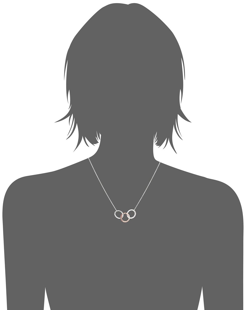 [Find] Amazon Collection Sterling Silver And pinkugo-rudomekki 3 ringupendantonekkuresu, 17.75"