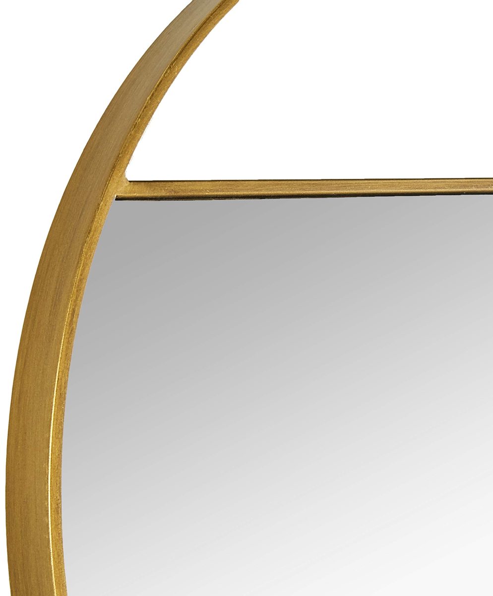 Amazon Brand - Rivet Modern Round Cutout Hanging Mirror, 22.25" Diameter, Gold