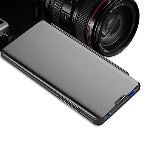 Amazon Brand - Solimo Protective Clear View flip Cover for Honor 9X (Black)