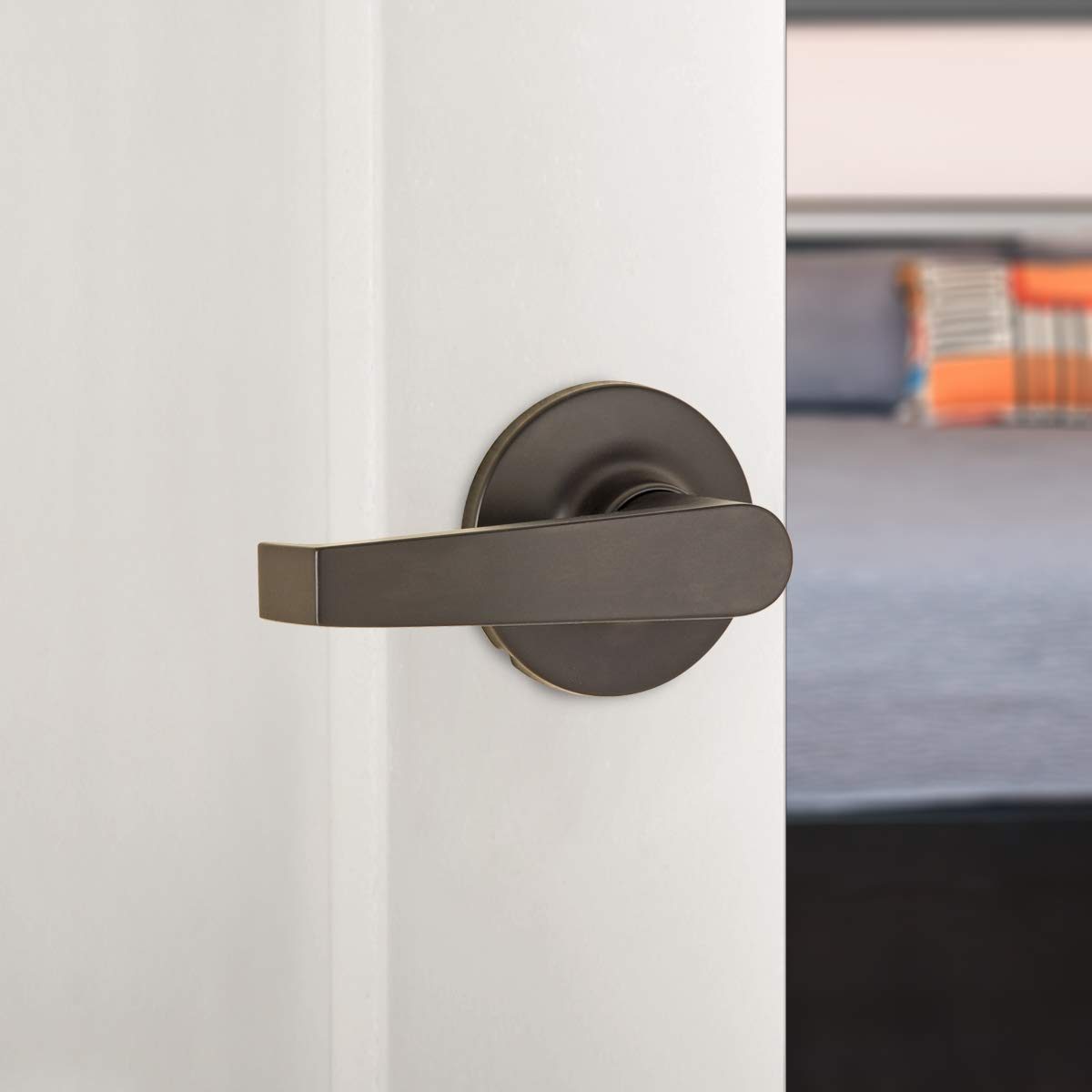AmazonBasics Passage Lever - Hook - Matte Black