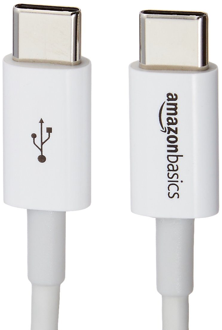 AmazonBasics USB Type-C to USB Type-C 2.0 Cable, White, 6 ft