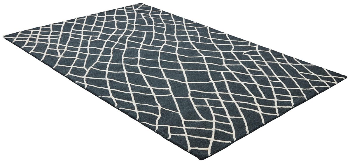 Amazon Brand – Rivet Wool Rug, 8' x 10', Black, White