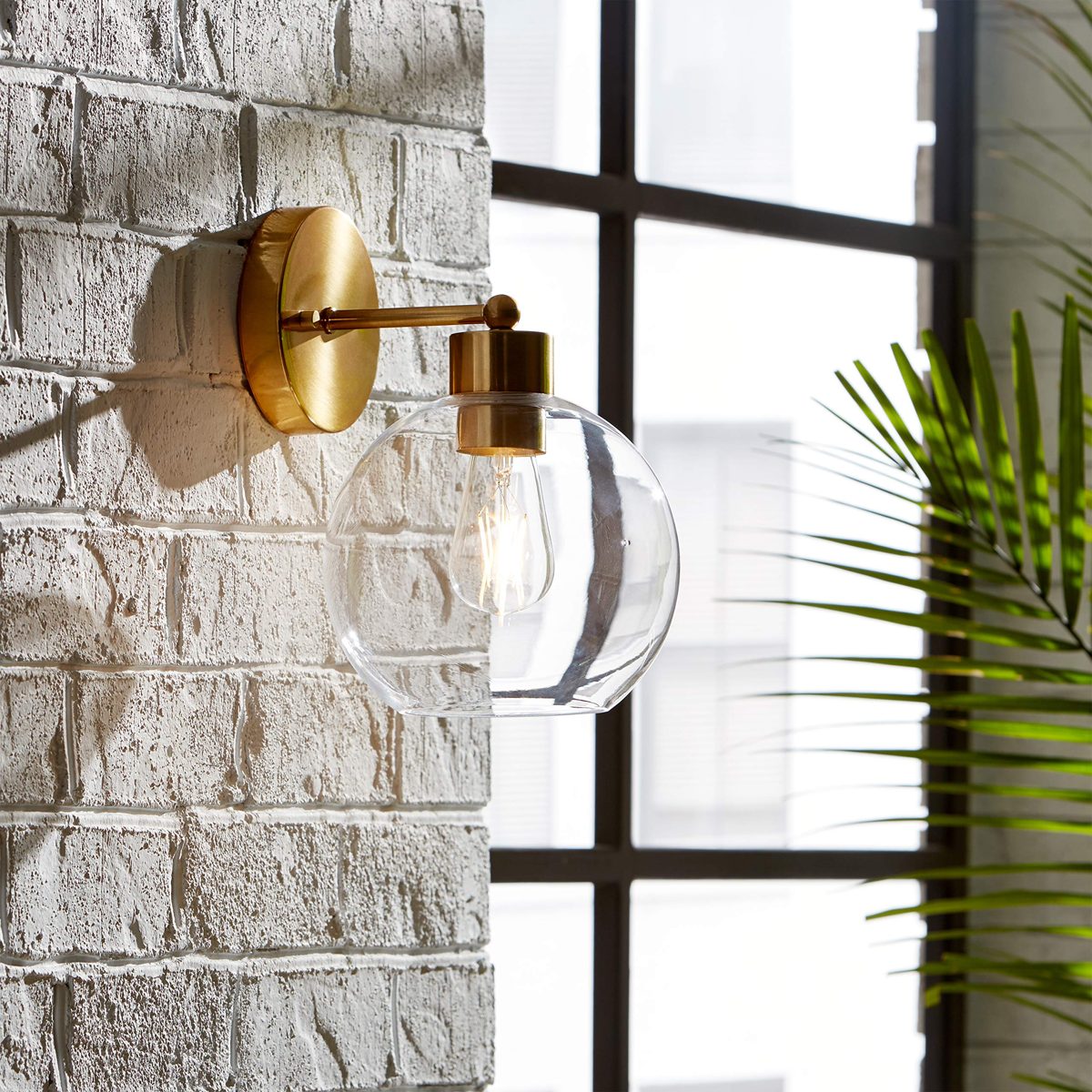 Rivet Modern Wall Sconce, 11"H, Aged Brass