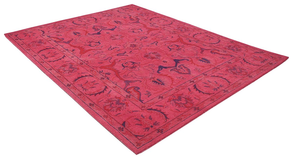 nuLOOM Leaflet Fountain Boho Wool Area Rug, 7' 6" x 9' 6", Pink