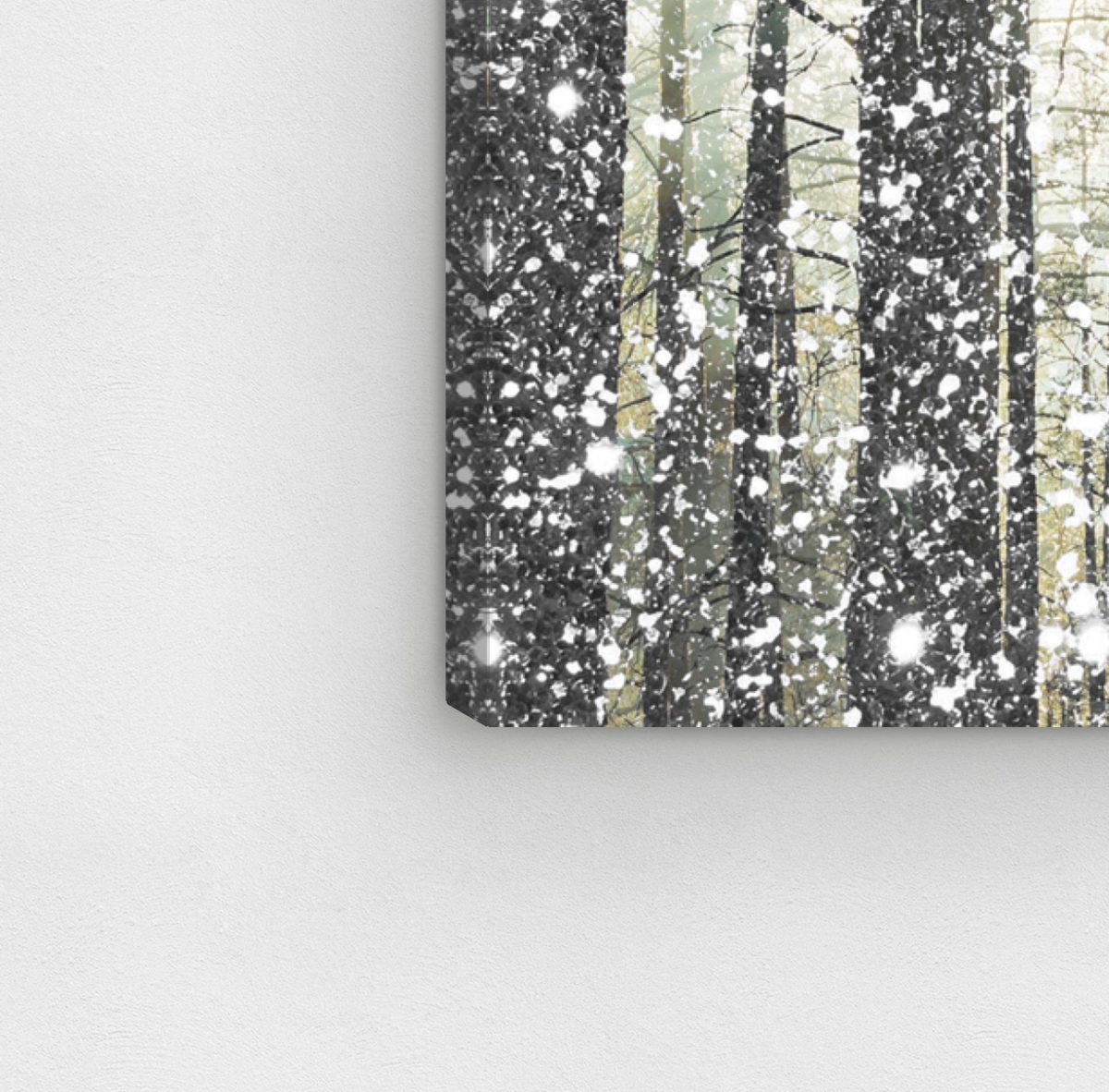 Amazon Brand – Stone & Beam Modern Silver and White Forest Print on Canvas Bathroom Wall Art Decor, 24" x 16"