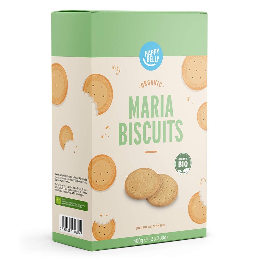 Amazon Brand - Happy Belly - Maria Biscuits Bio, 6x400g