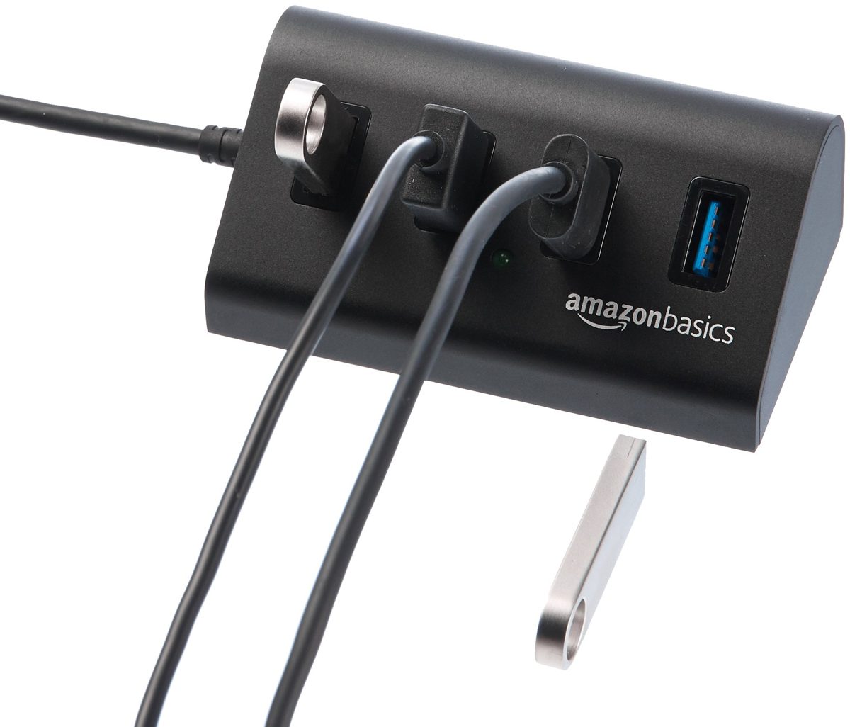 AmazonBasics USB 3.1 Type-C to 4-Port Aluminum Hub Connector, Black