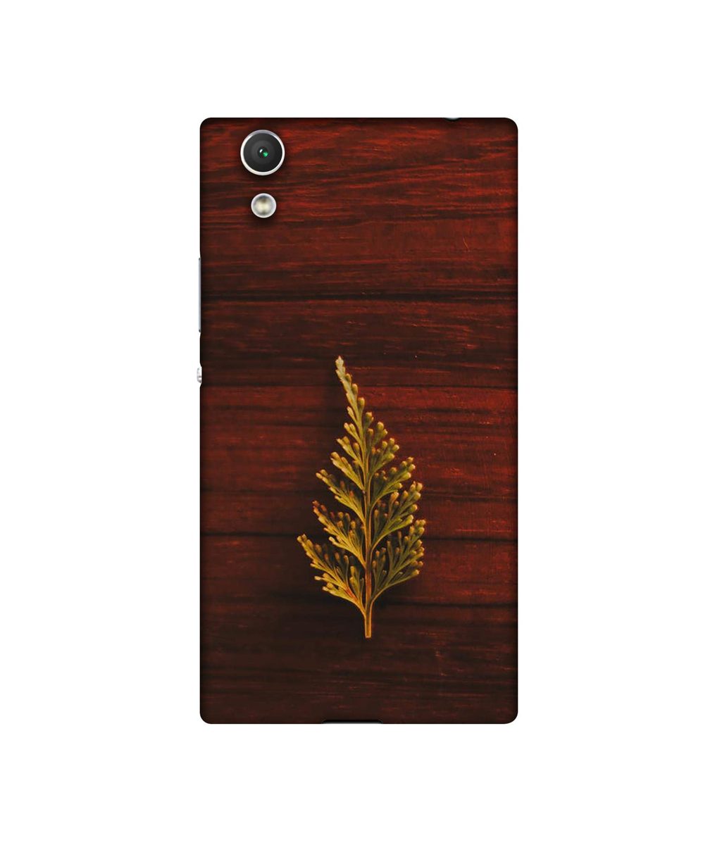 Amazon Brand - Solimo Designer Leaf on Wood UV Printed Soft Back Case Mobile Cover for Sony Xperia R1 Plus