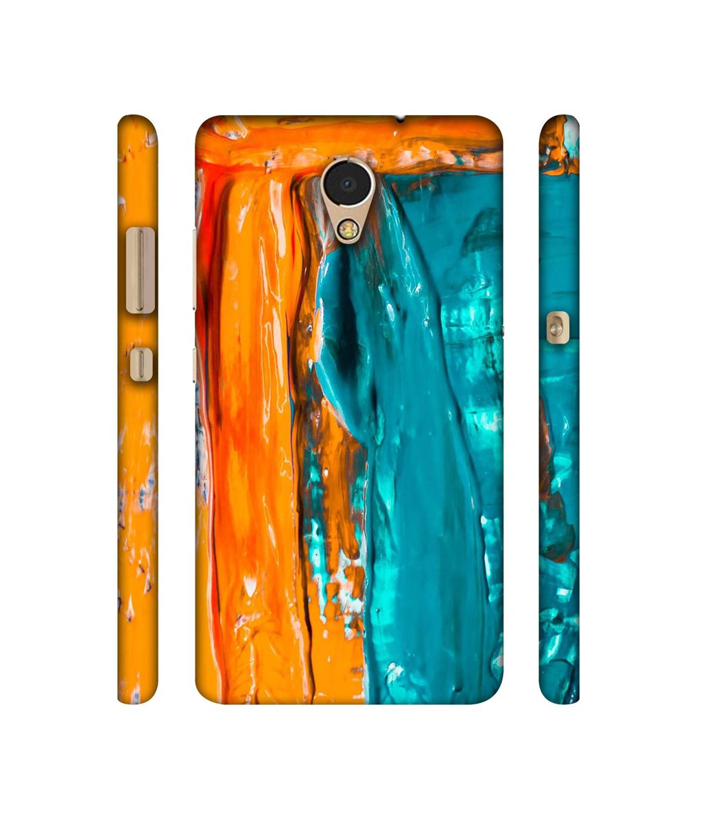 Amazon Brand - Solimo Designer Gold Yellow and Sky Blue Paint 3D Printed Hard Back Case Mobile Cover for Lenovo P2