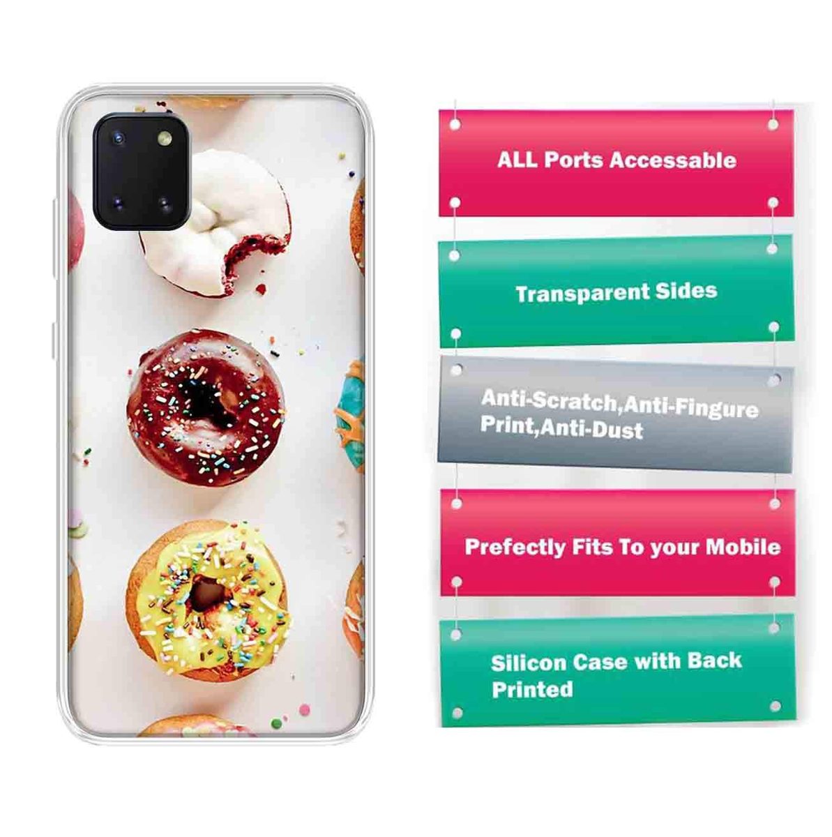 Amazon Brand - Solimo Designer Multicolor Donuts Pattern Printed Soft Back Case Mobile Cover for Samsung Galaxy Note 10 Lite
