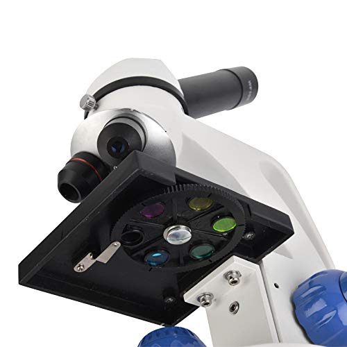 AmazonBasics Dual Light Glass Lens Metal Frame Student Microscope and Slides