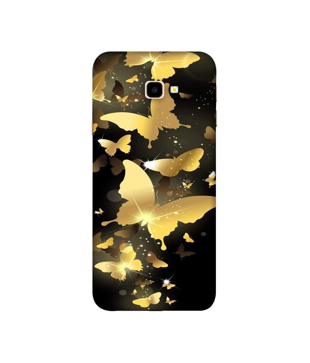 Amazon Brand - Solimo Designer Golden Butterfly Pattern 3D Printed Hard Back Case Mobile Cover for Samsung Galaxy J4 Plus