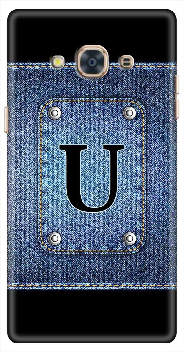 Amazon Brand - Solimo Designer Button Jeans Alphabet-U 3D Printed Hard Back Case Mobile Cover for Samsung Galaxy J3 Pro
