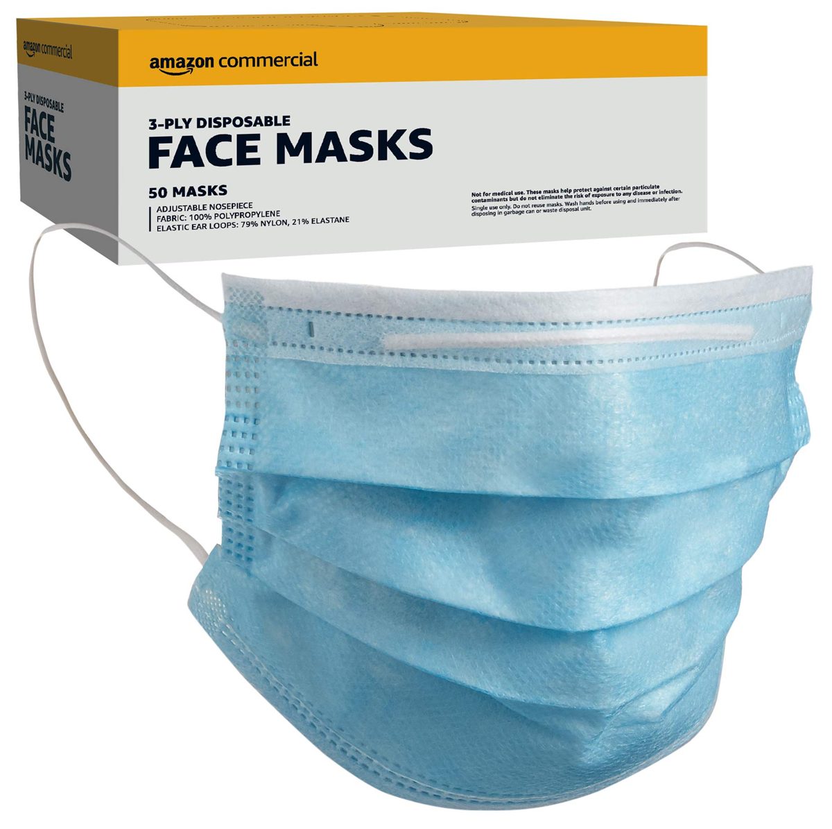 AmazonCommercial 3-ply Disposable Surgical Masks (Full Pallet Set - 20,000 Masks)