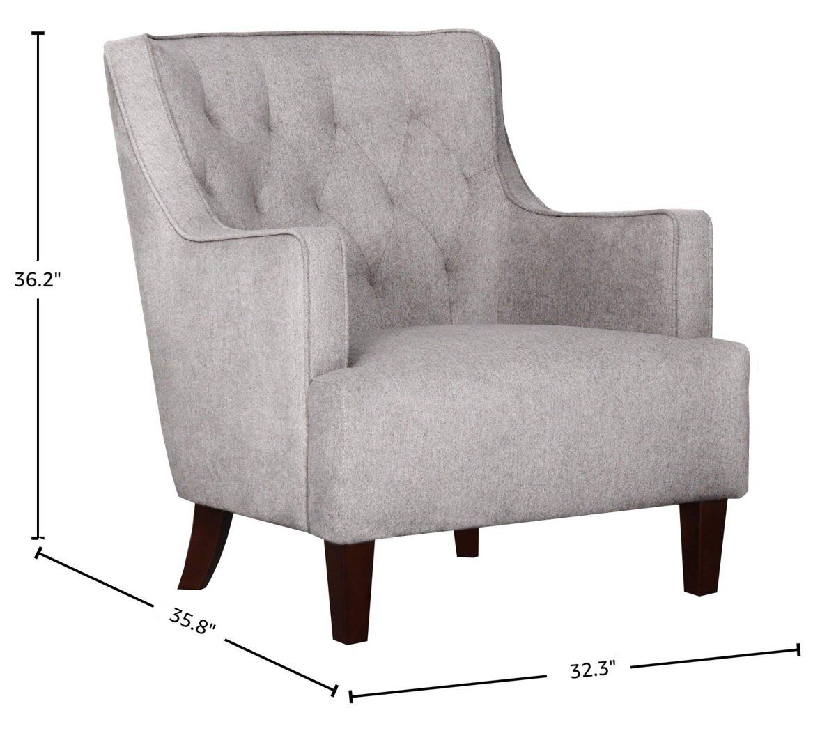 Amazon Brand – Stone & Beam Decatur Modern Tufted Wingback Living Room Accent Chair, 32.37"W, Gray