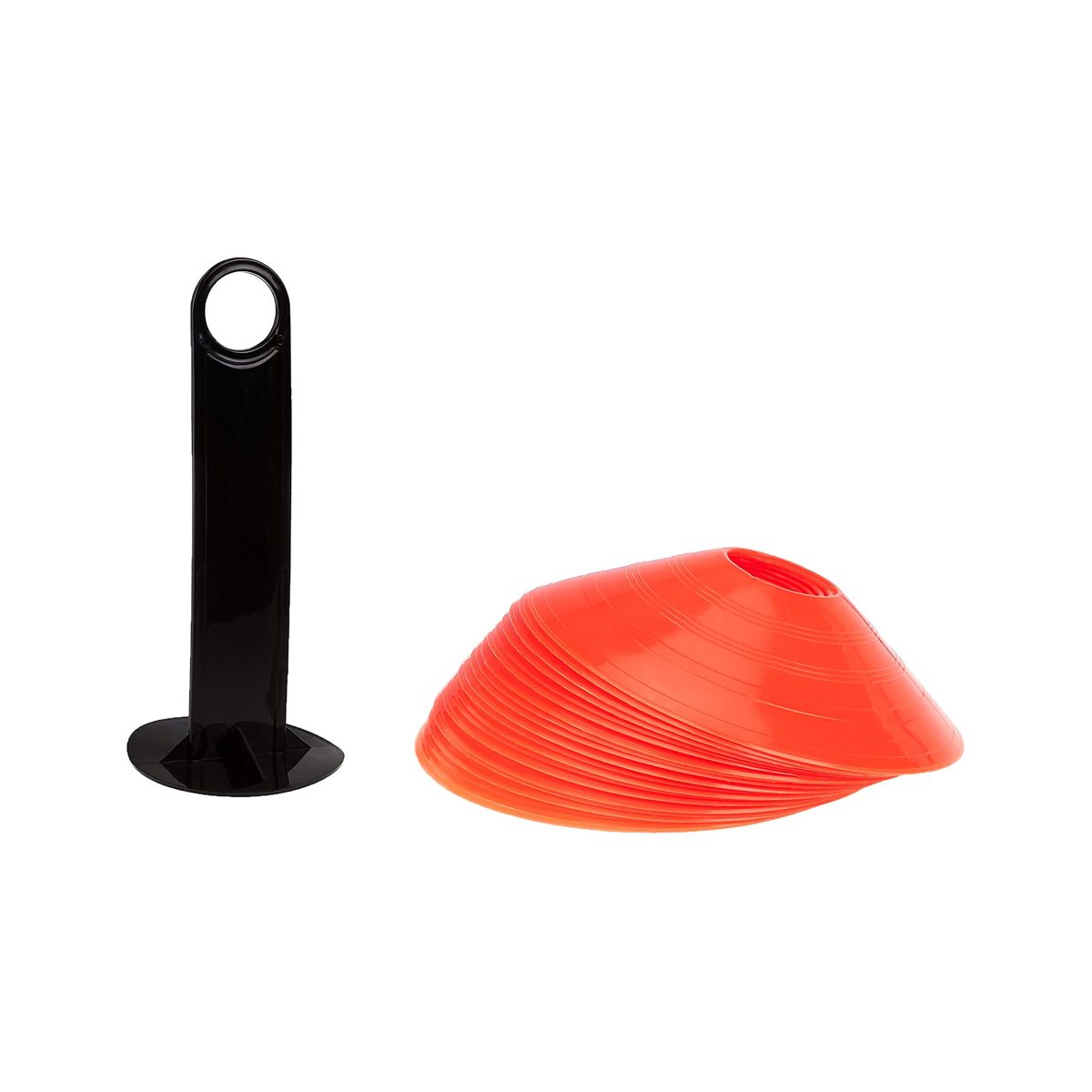 AmazonBasics Sports Practice Cones, 20 Cones with Holder (Renewed)