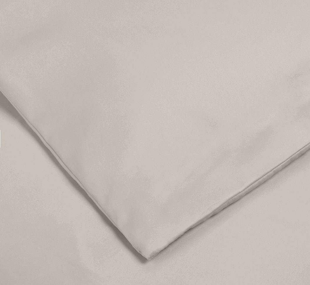 AmazonBasics 400-Thread-Count Cotton Sateen Duvet Cover Set with 2 pillowcases - 220x250cm/ 50x80cm, Stone Grey