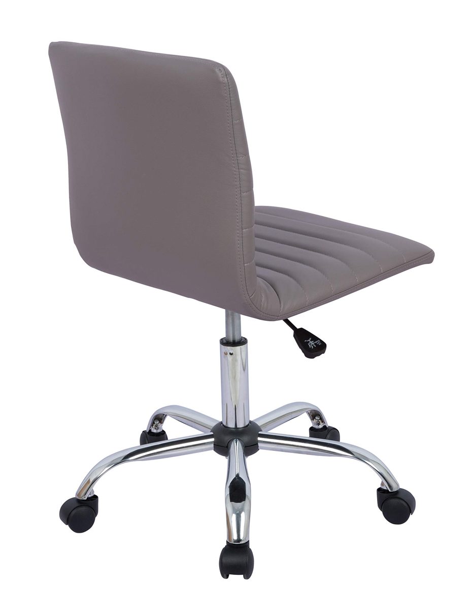 AmazonBasics Modern Adjustable Low Back Armless Ribbed Task Chair, Grey (Renewed)