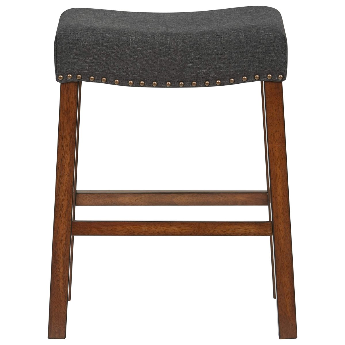 Ravenna Home Dawn Nailhead Saddle Stool 2-Pack