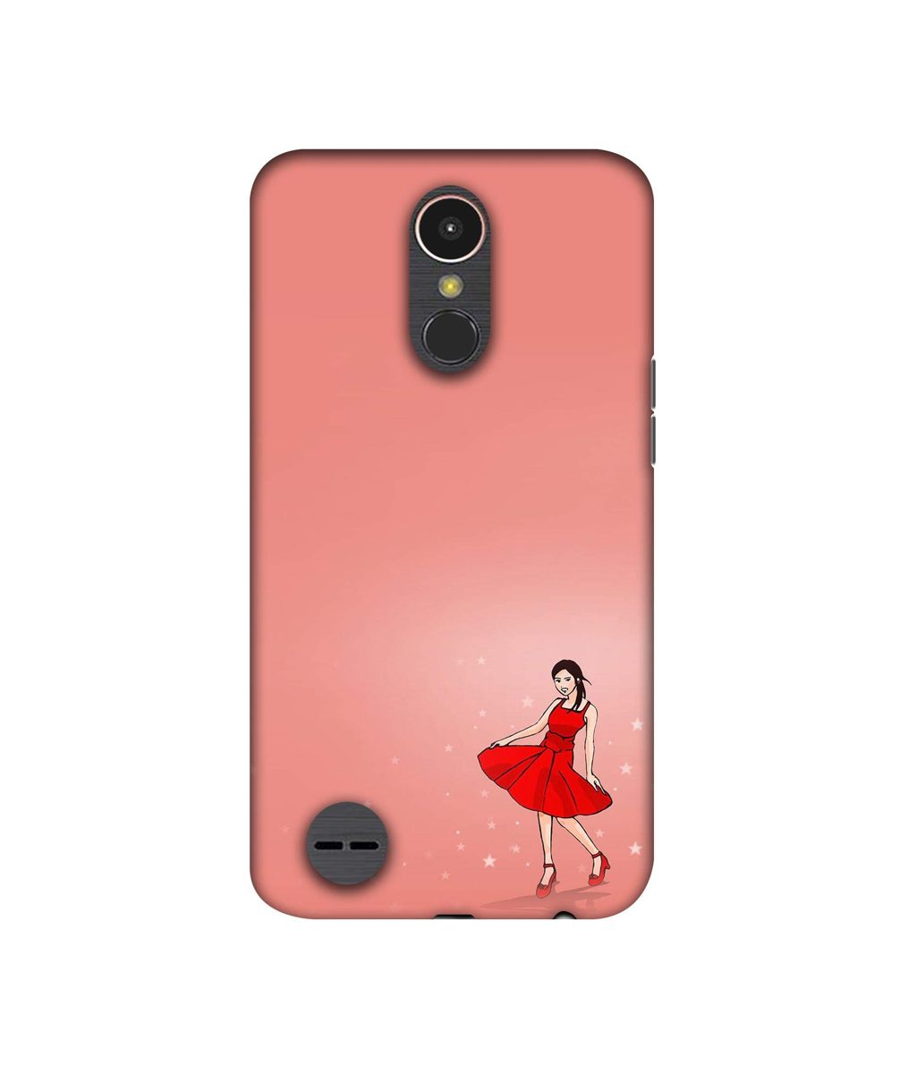 Amazon Brand - Solimo Designer Red Dress Lady 3D Printed Hard Back Case Mobile Cover for LG K10 (2017)