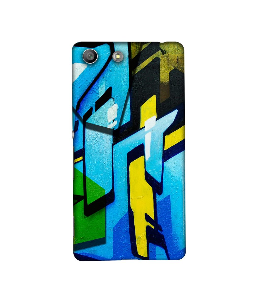 Amazon Brand - Solimo Designer Blue and Yellow Texture 3D Printed Hard Back Case Mobile Cover for Sony Xperia M5 Dual