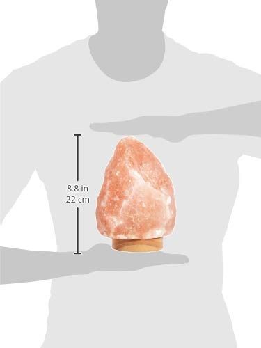 AmazonBasics Natural Himalayan Salt Lamp, Wood Base with Dimmer Switch - Crystal Pink, 7-11 Pounds
