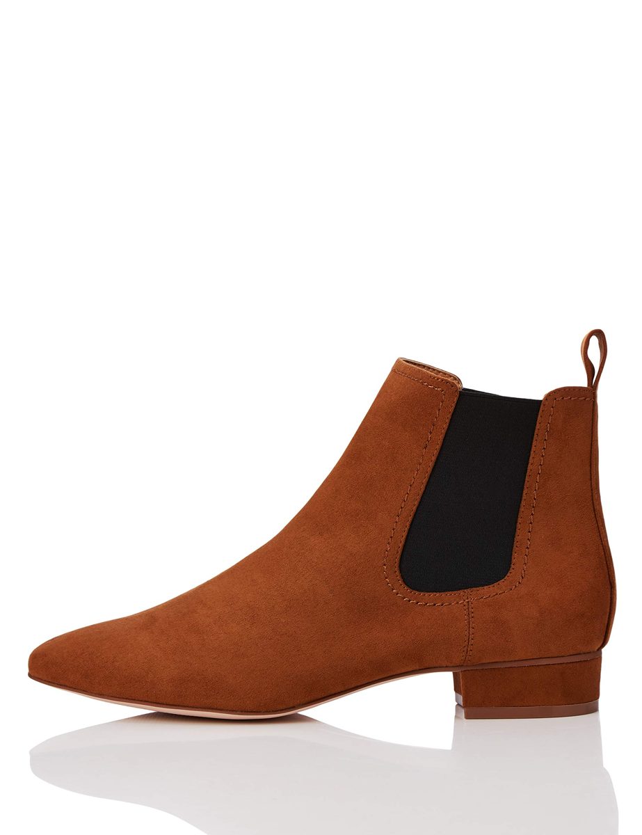 Amazon Brand - find. Simple Chelsea Boots, Brown), US 7.5