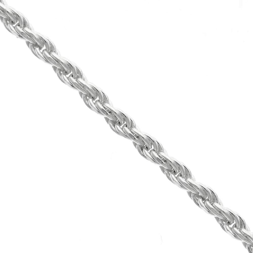 Amazon Essentials Plated Sterling Silver Diamond Cut Rope Chain Necklace