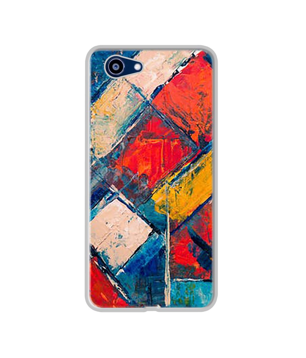 Amazon Brand - Solimo Designer Dark Multicolor Blocks UV Printed Soft Back Case Mobile Cover for Realme 1