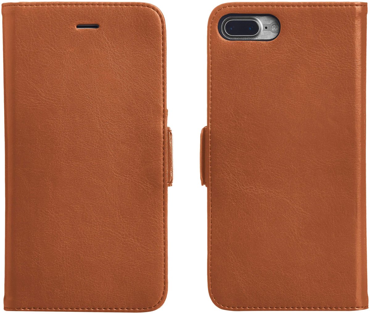 AmazonBasics iPhone 8 Plus / 7 Plus PU Leather Wallet Detachable Case, Brown (Renewed)