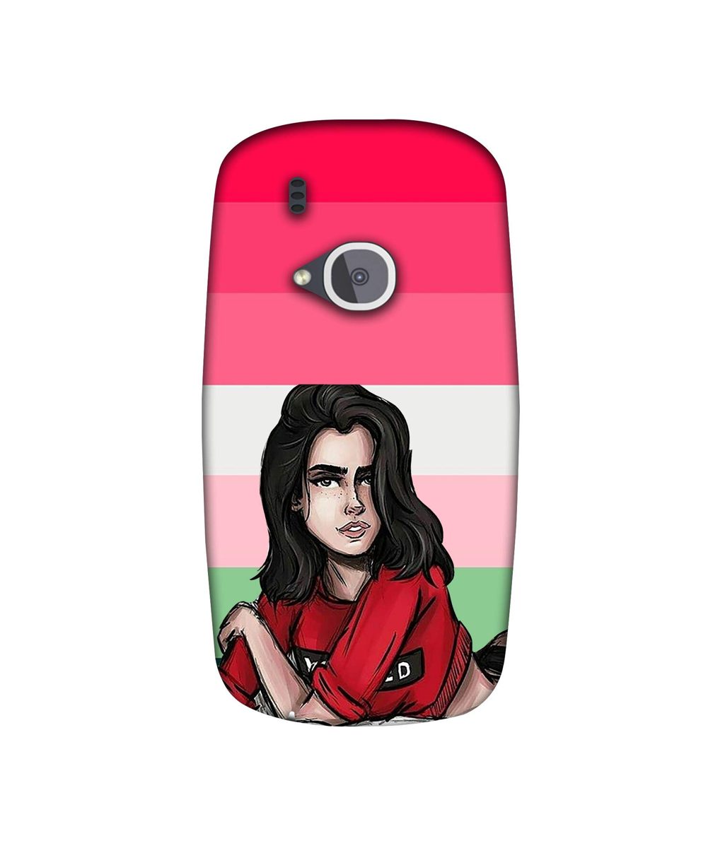 Amazon Brand - Solimo Designer Lady Vector with Line 3D Printed Hard Back Case Mobile Cover for Nokia 3310