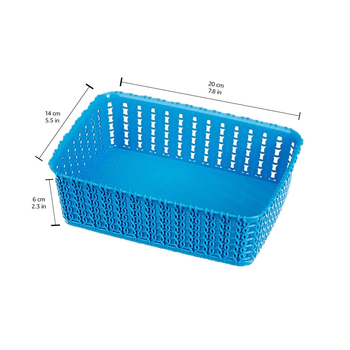 Amazon Brand - Solimo Storage Basket, Set of 4, Small, Blue