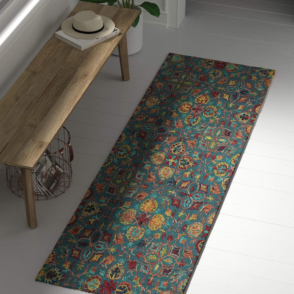 Amazon Brand – Stone & Beam Vinton Persian Runner Rug, 2' 3" x 7' 6", Rust Multi