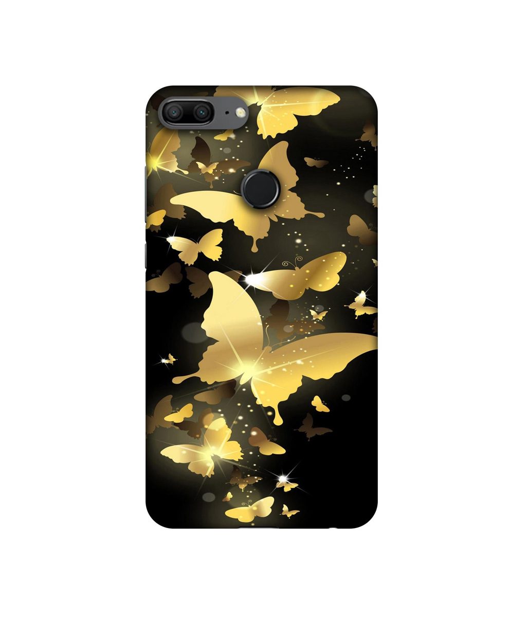Amazon Brand - Solimo Designer Golden Butterfly Pattern UV Printed Soft Back Case Mobile Cover for Huawei Honor 9 Lite