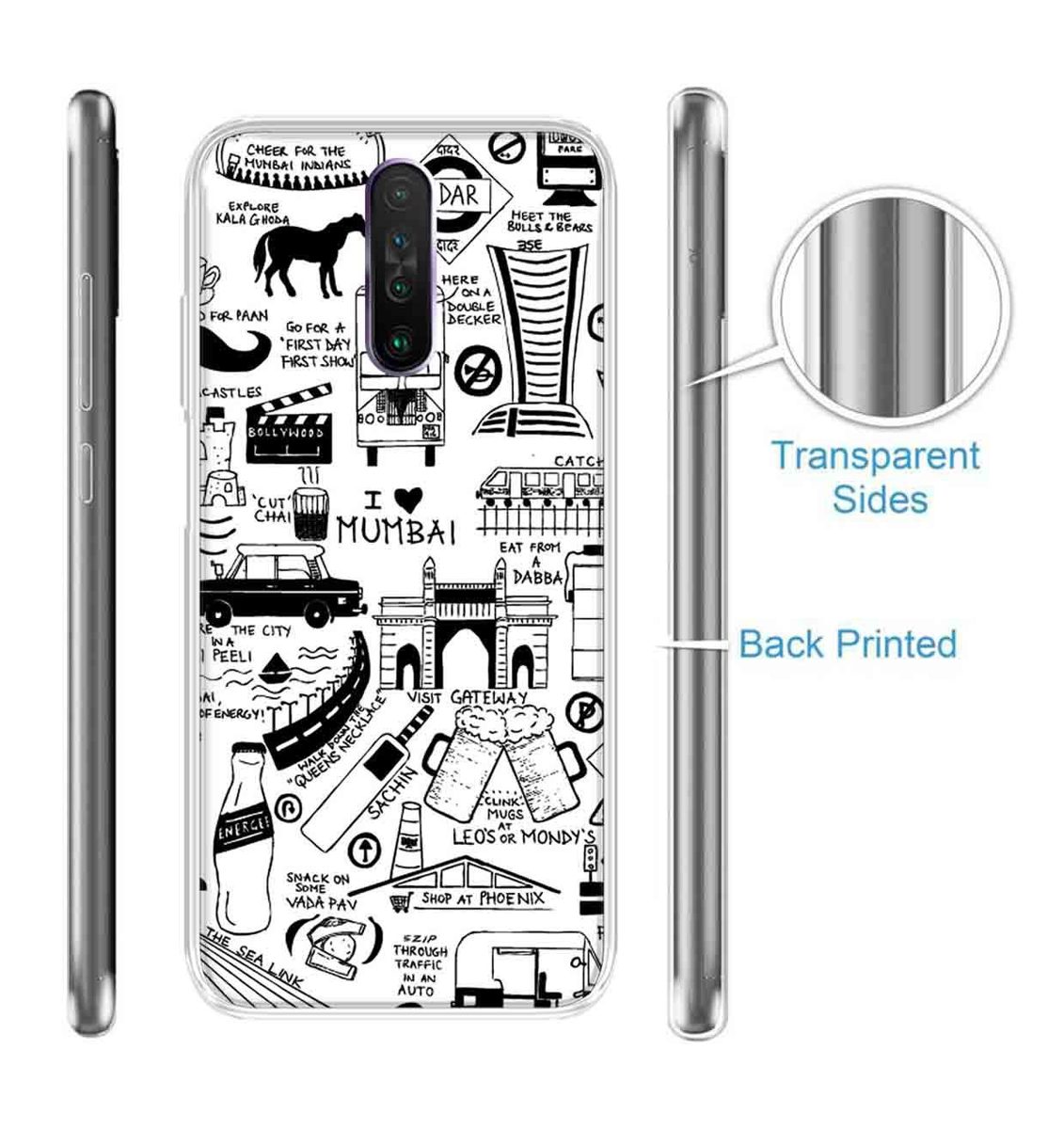 Amazon Brand - Solimo Designer Multicolor Mumbai Comic Printed Soft Back Case Mobile Cover for Poco X2 / Xiaomi Redmi K30