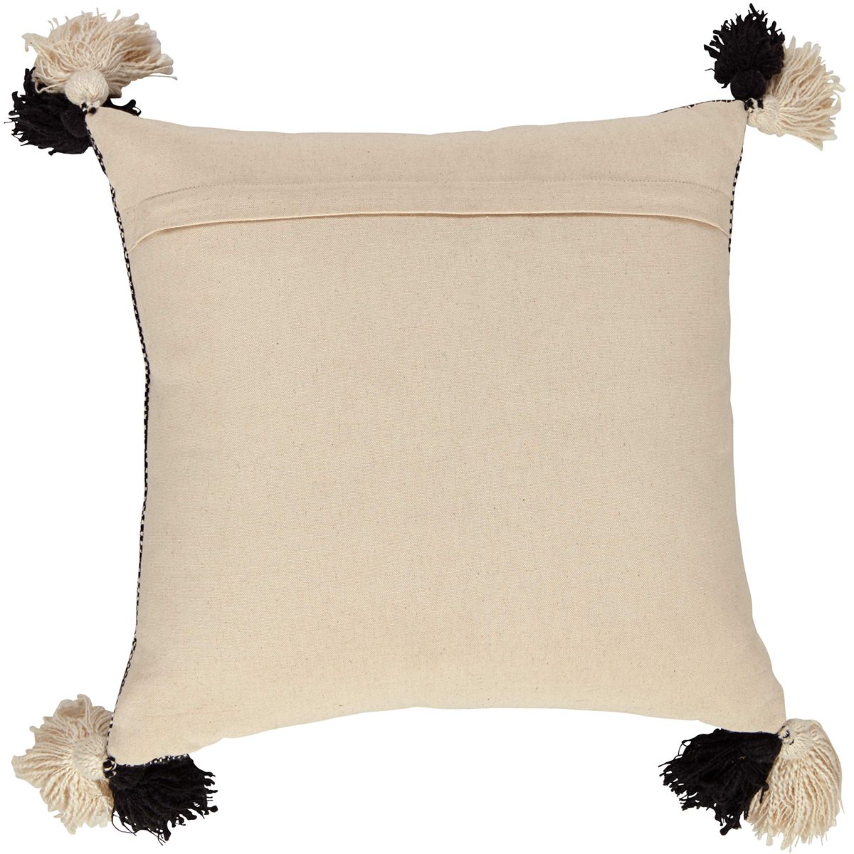 Amazon Brand – Rivet Modern Throw Pillow with Tassels - 18 x 18 Inch, Light Grey