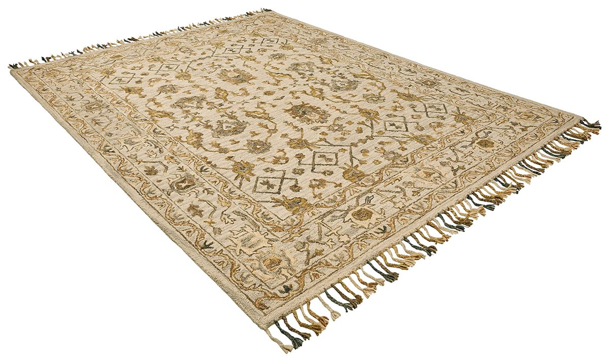 Amazon Brand – Stone & Beam Lottie Traditional Wool Area Rug, 8 x 10 Foot, Beige