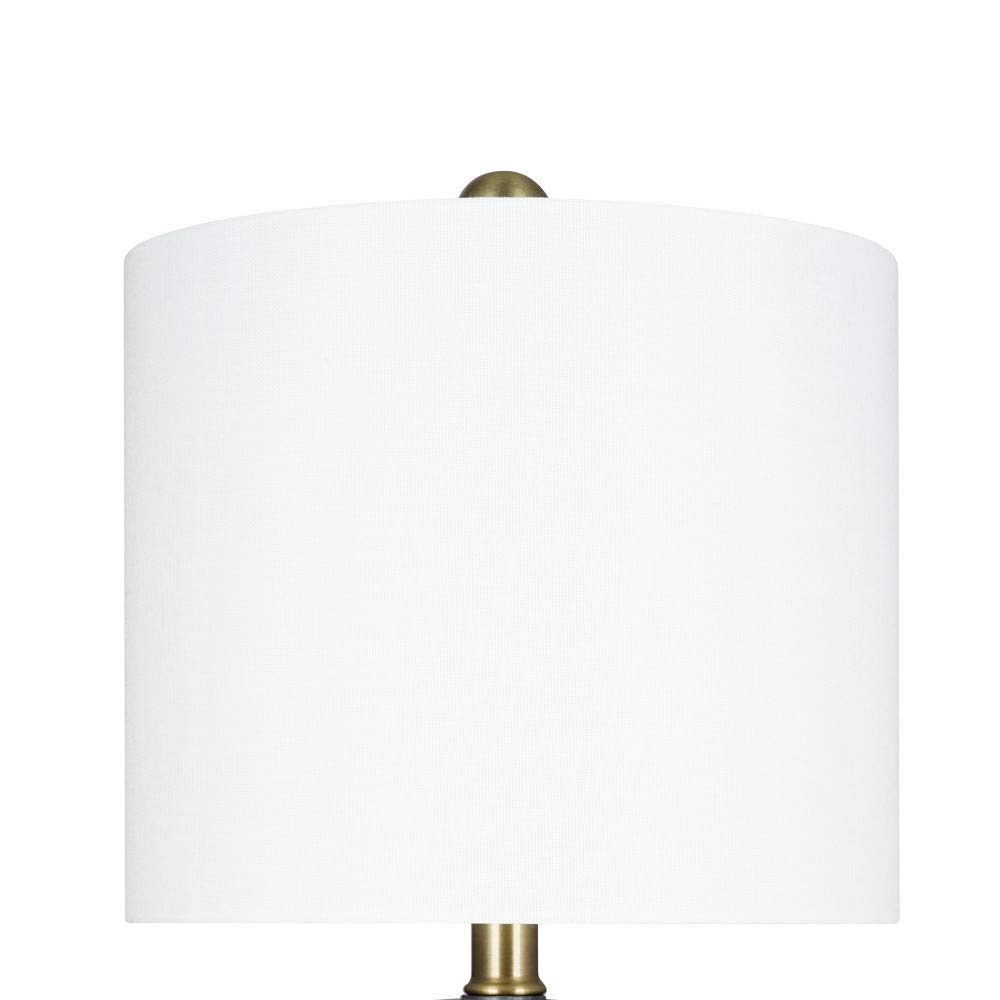 Amazon Brand – Stone & Beam Contemporary 2-Tone Textured Ceramic Table Lamp, LED Bulb Included, 17.75"H, Blueprint Blue