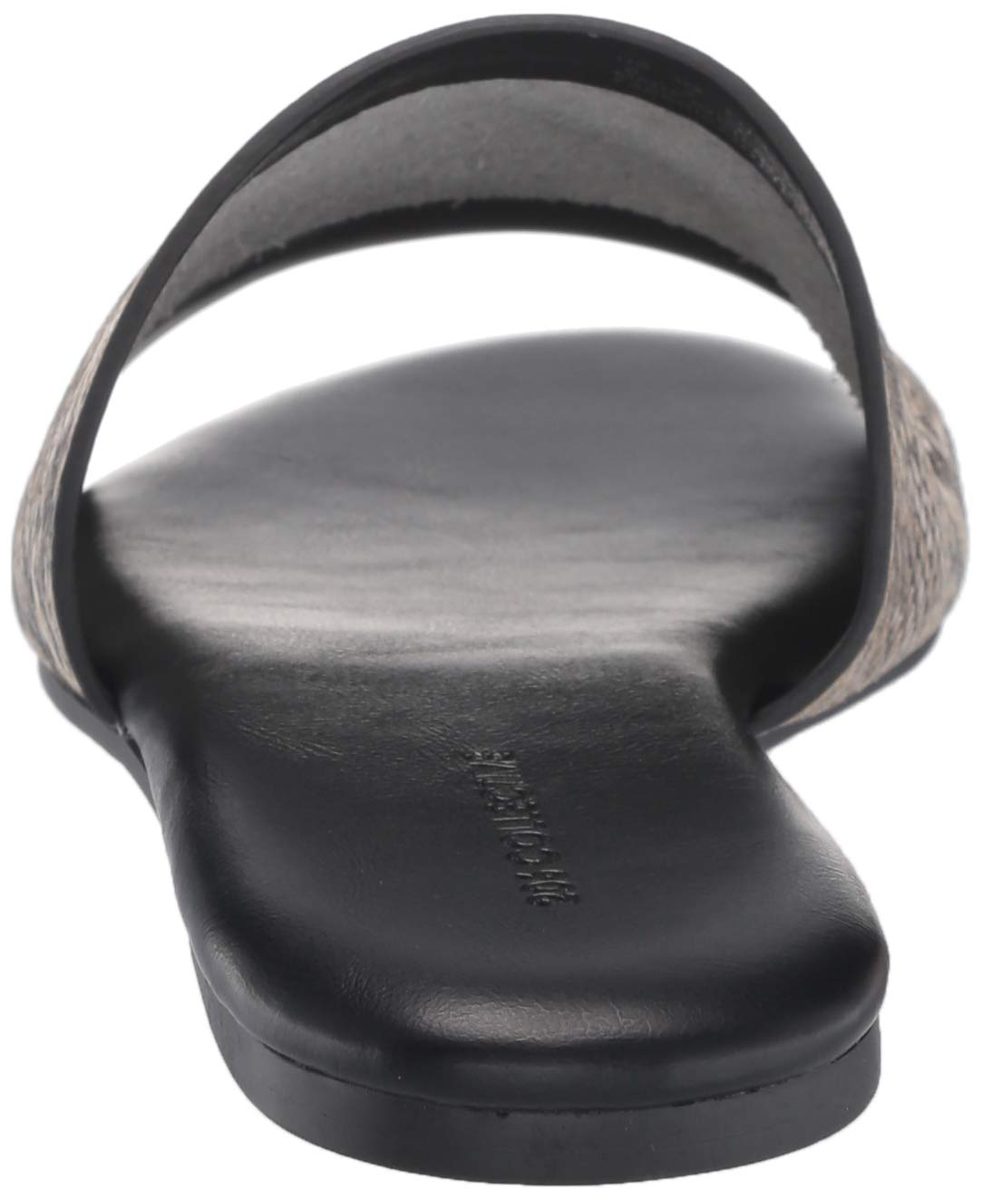 Amazon Brand - 206 Collective Women's Honn Leather Sandal, Black Snake Embossed, 8 B US
