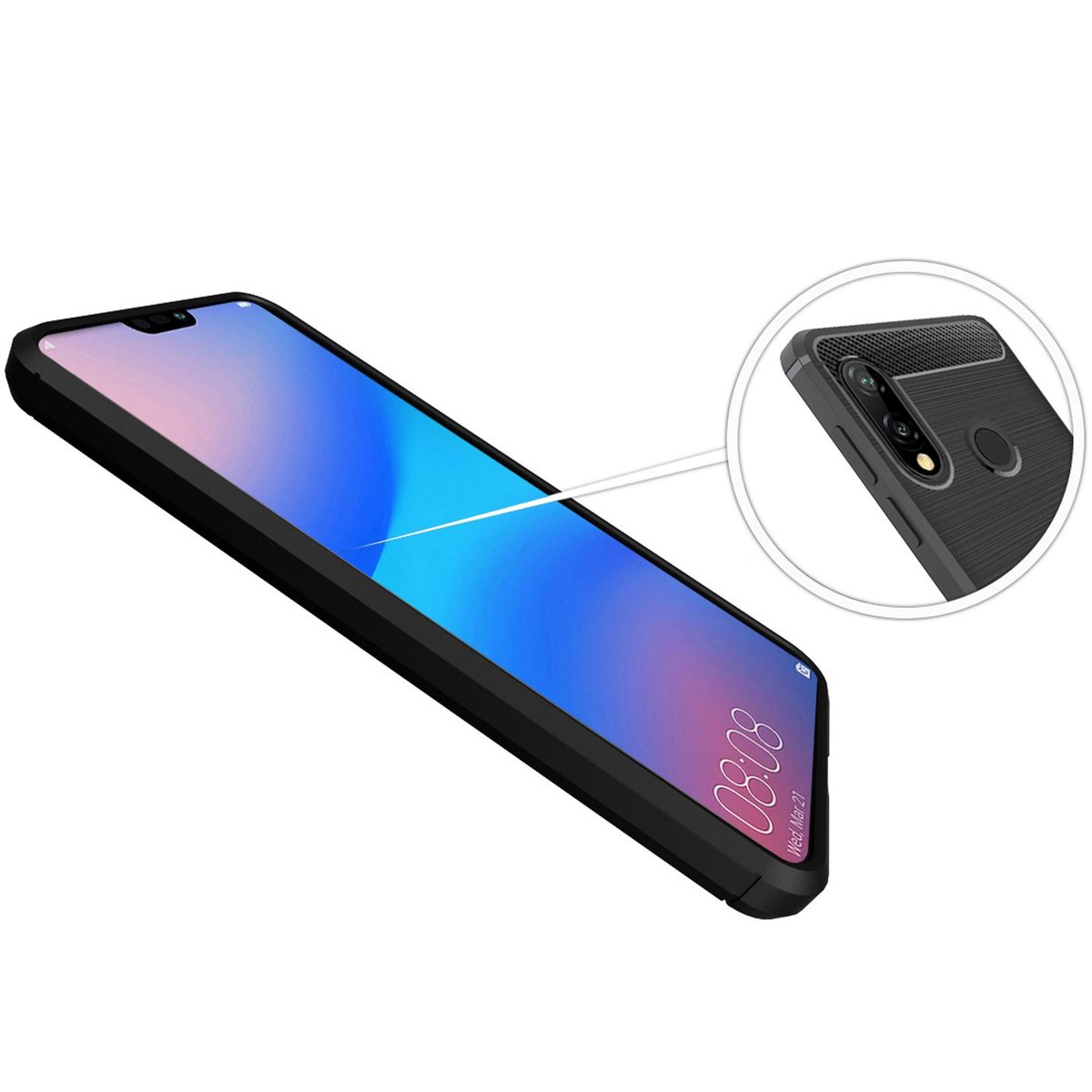 (Renewed) Amazon Brand - Solimo Protective Mobile Cover (Soft & Flexible Back case) for Huawei Nova 3 (Black)