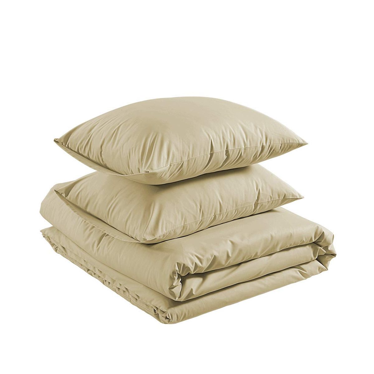AmazonBasics Lightweight Percale Cotton Sheet Set, Taupe