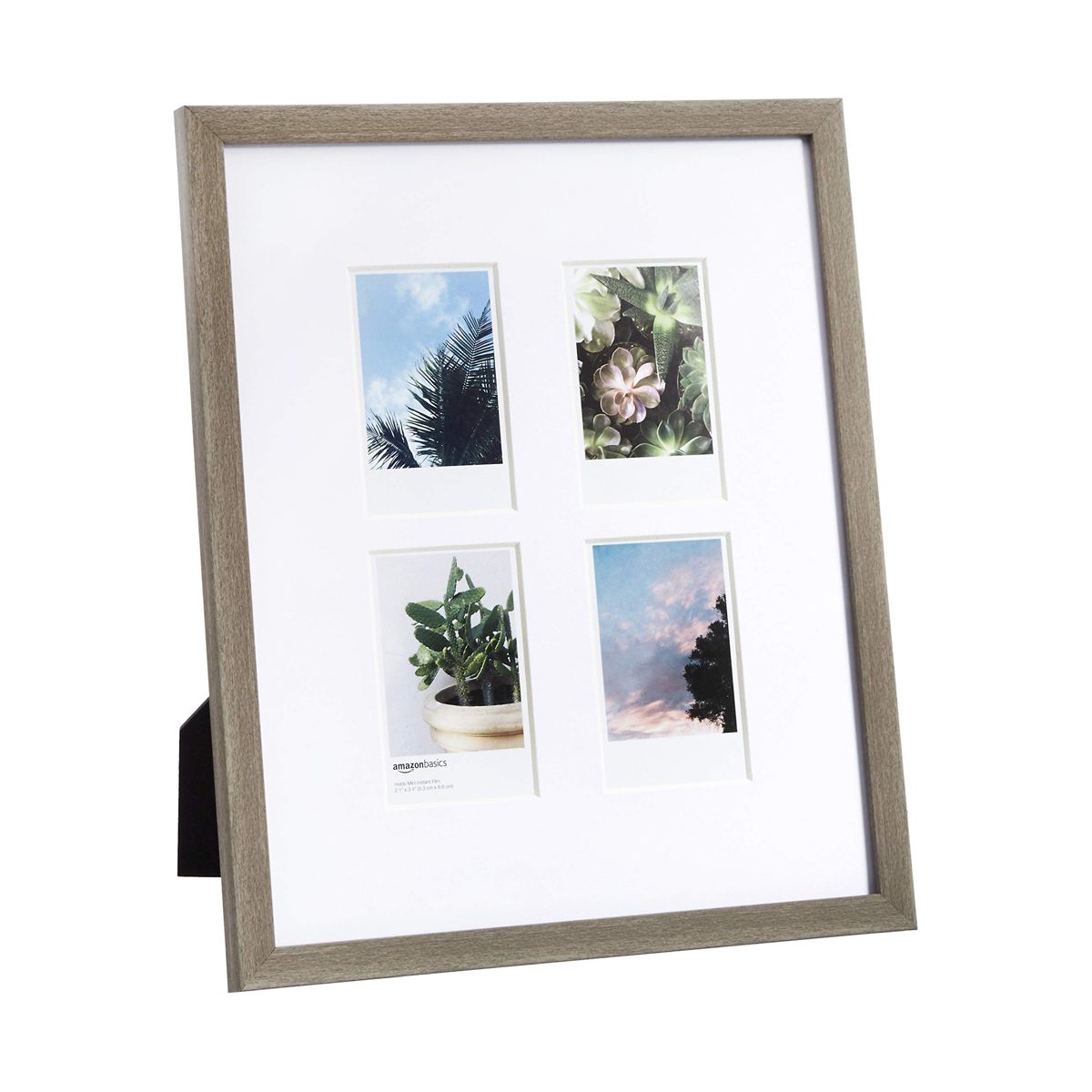 AmazonBasics Photo Frame for use with Instax - 4-Opening - 3.25"x2", Barnwood