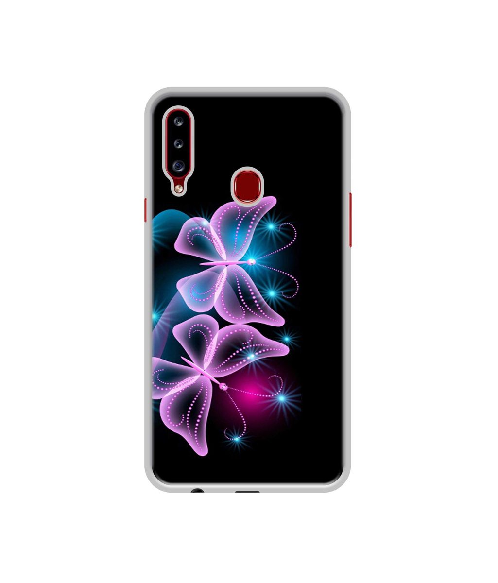 Amazon Brand - Solimo Designer Butterflies Neon Light UV Printed Soft Back Case Mobile Cover for Samsung Galaxy A20s