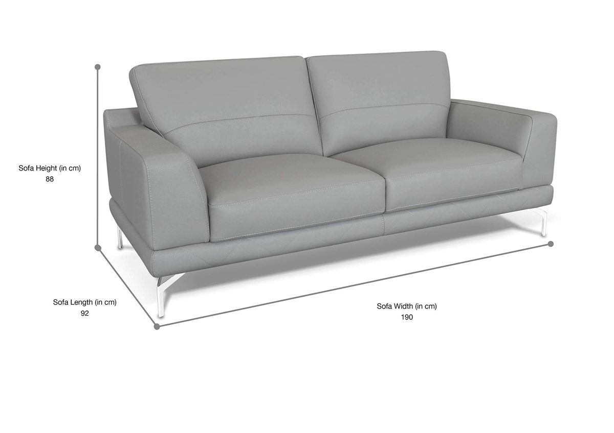 Amazon Brand - Alkove Marlow Hand-Crafted Leather Sofa, 2 Seater Maxi, 92 x 190 x 88cm, Light Grey