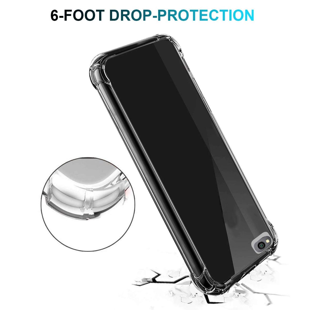 (Renewed) Amazon Brand - Solimo Protective Mobile Cover (Soft & Flexible Back Case) for Redmi Go (Transparent)