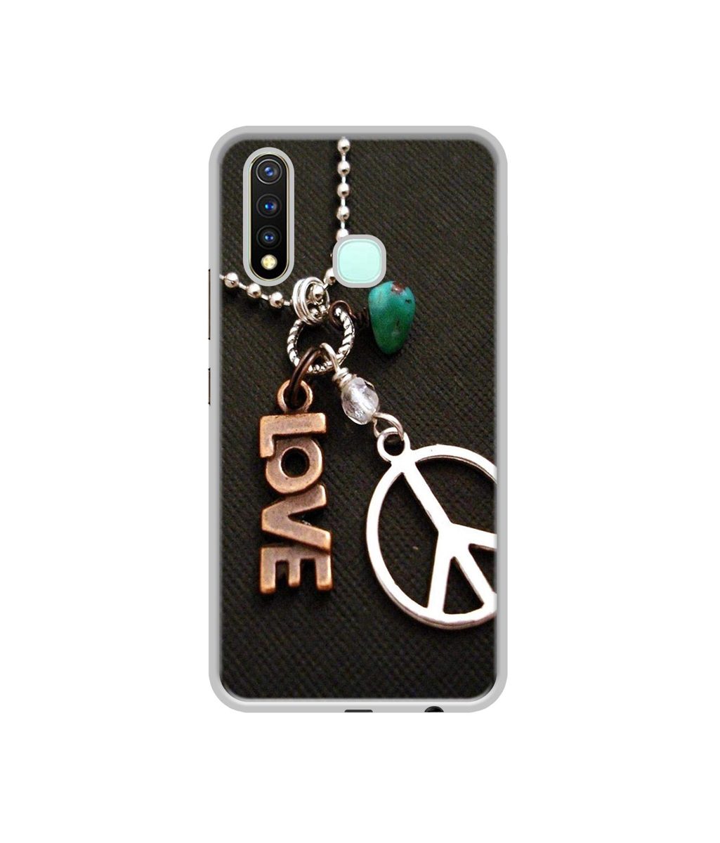 Amazon Brand - Solimo Designer Love and Peace UV Printed Soft Back Case Mobile Cover for Vivo Y19