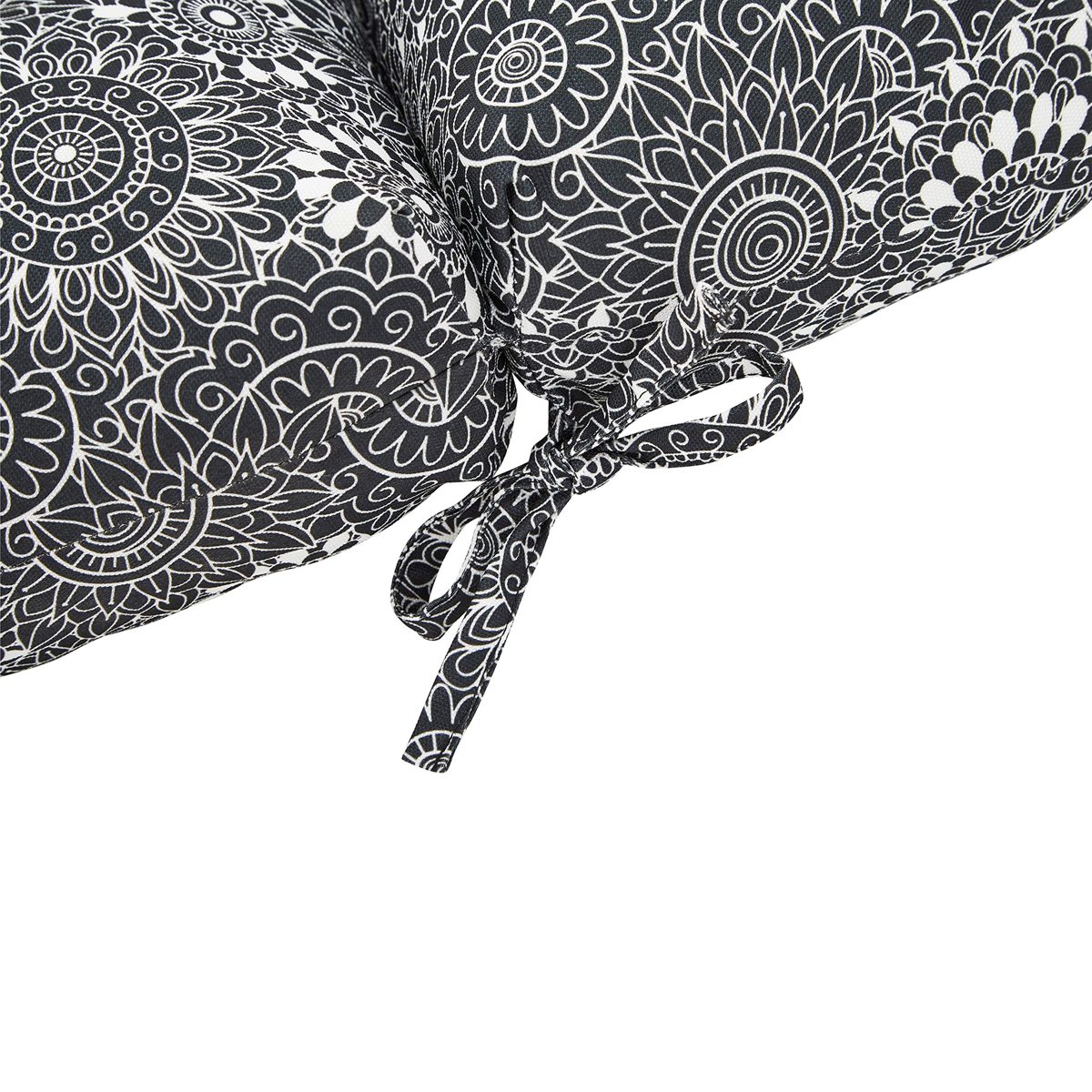 Amazon Basics Tufted Outdoor High Back Patio Chair Cushion- Black Floral