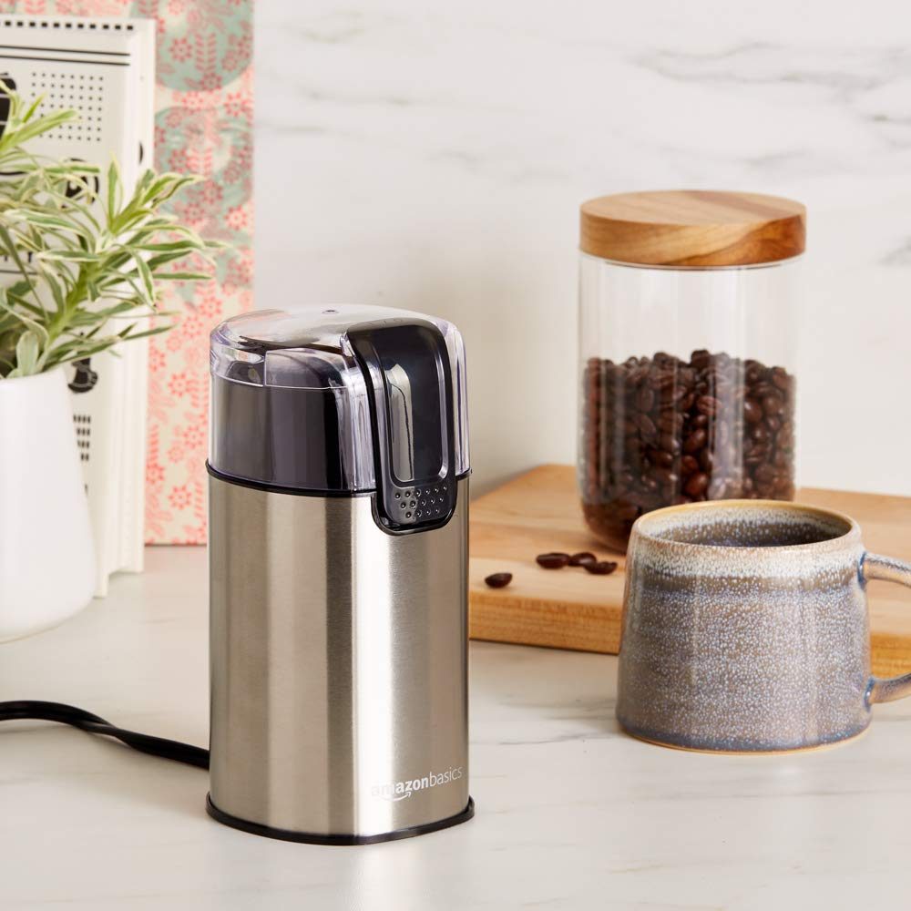 AmazonBasics Stainless Steel Electric Coffee Bean Grinder